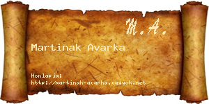 Martinak Avarka névjegykártya